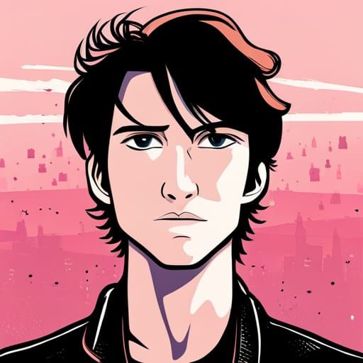 Manga Style Portrait in Disco Pop Contemporary Art