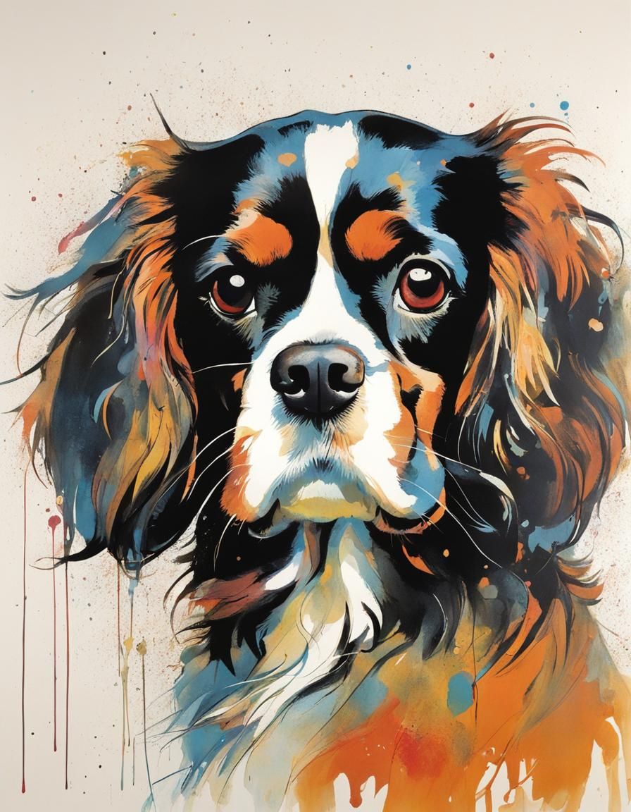 Cavalier King Charles Spaniel in Steadman Style