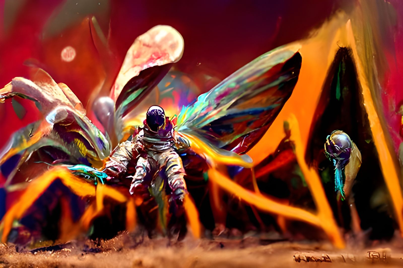 Butterflies Invading Mars: Cosmic Action Painting