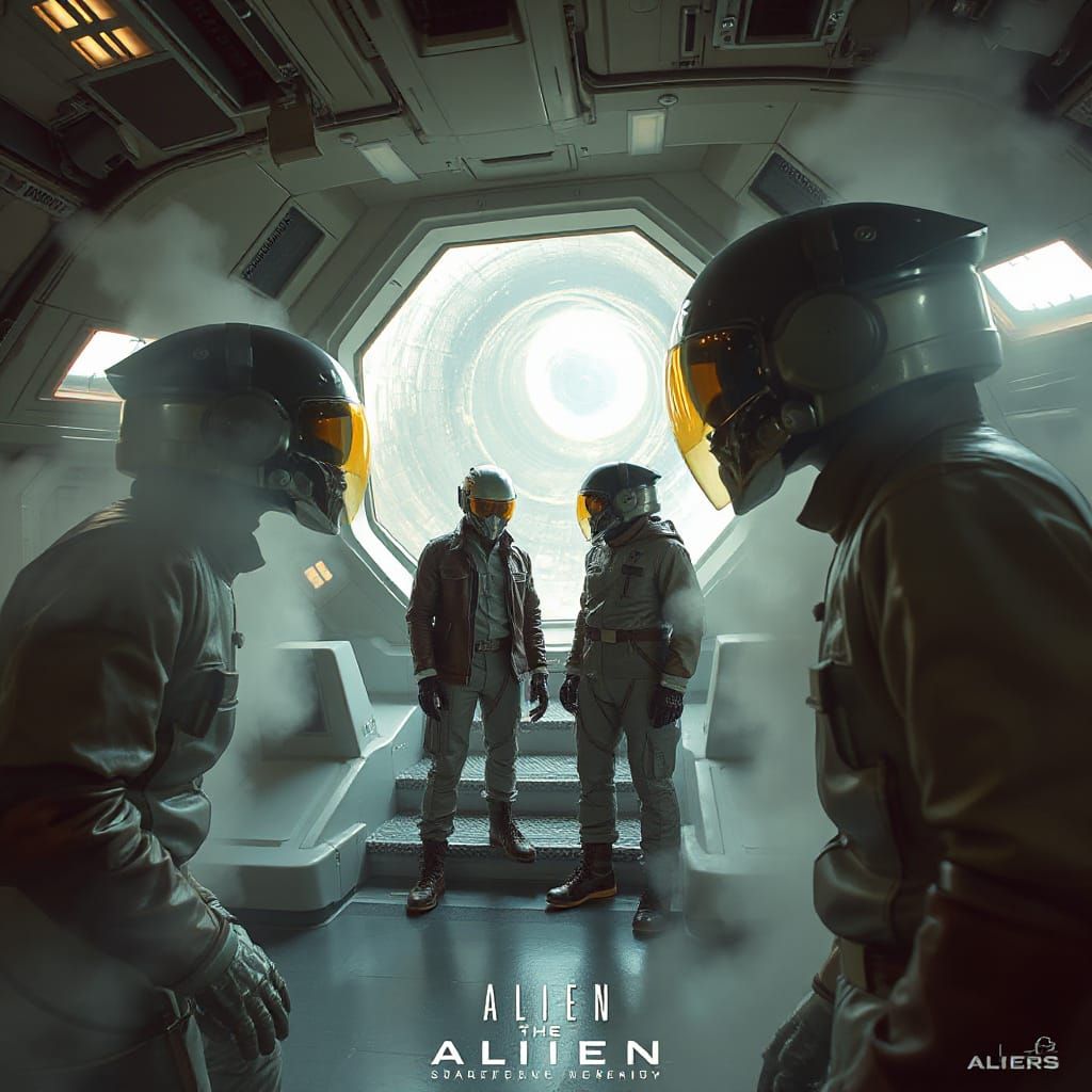 Starship Crew Embarks on a Wormhole Mission in a Dreamy Sci-...