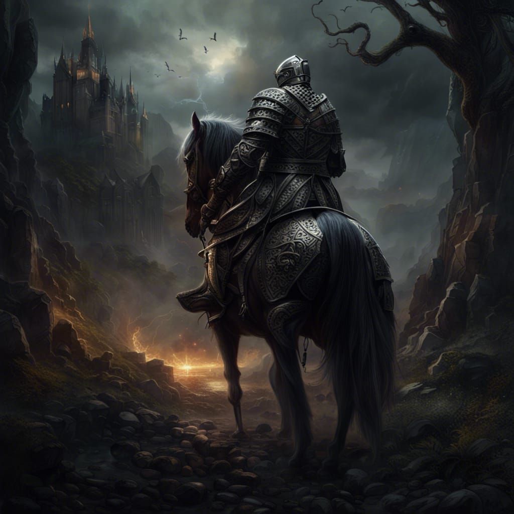 Elvish Knight's Bargain with Death: Epic Digital Art