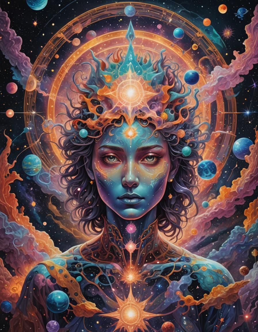 Cosmic Vision: Holographic Astral Illustration