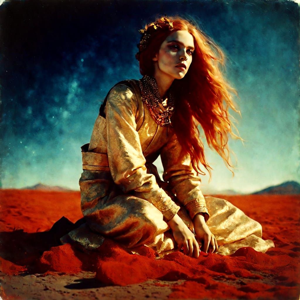 Divine Gilded Solarpunk Autochrome in Art Styles