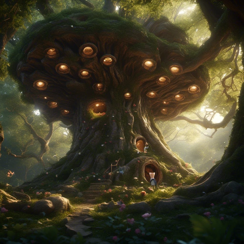 Magical Tree of Cats: Fairytale Concept Art