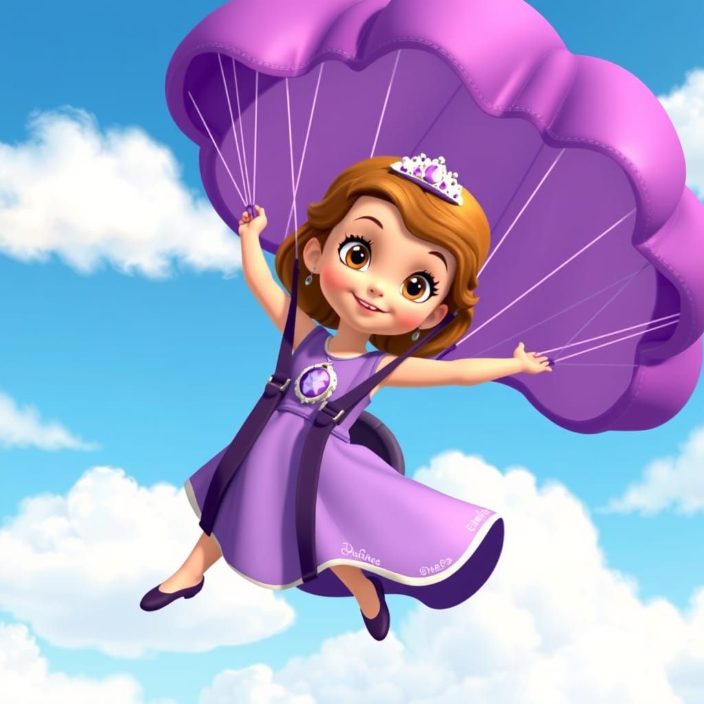 Princess Sofia Skydiving in Disney Junior Style