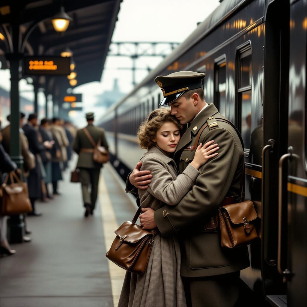 Farewell Soldier: Emotional Train Station Departure