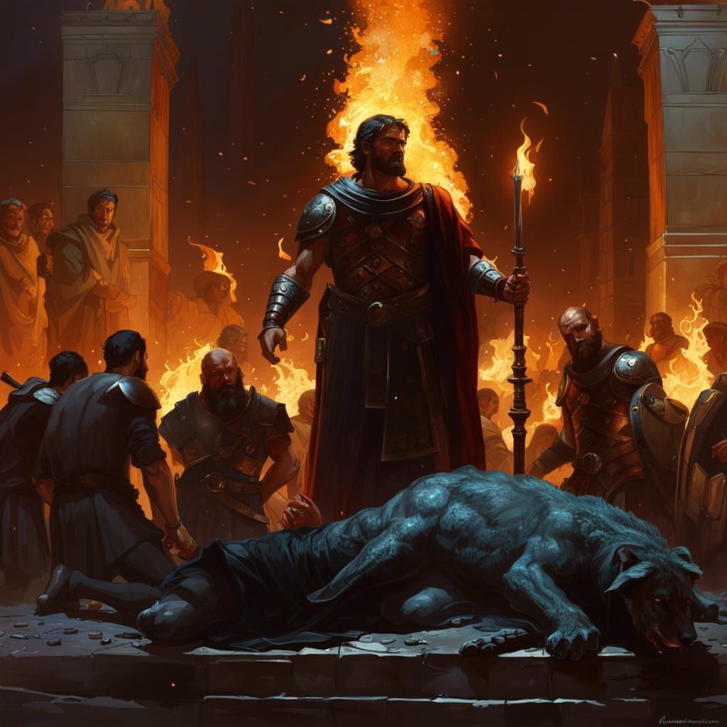 Romulus Murders Remus in Ancient Rome