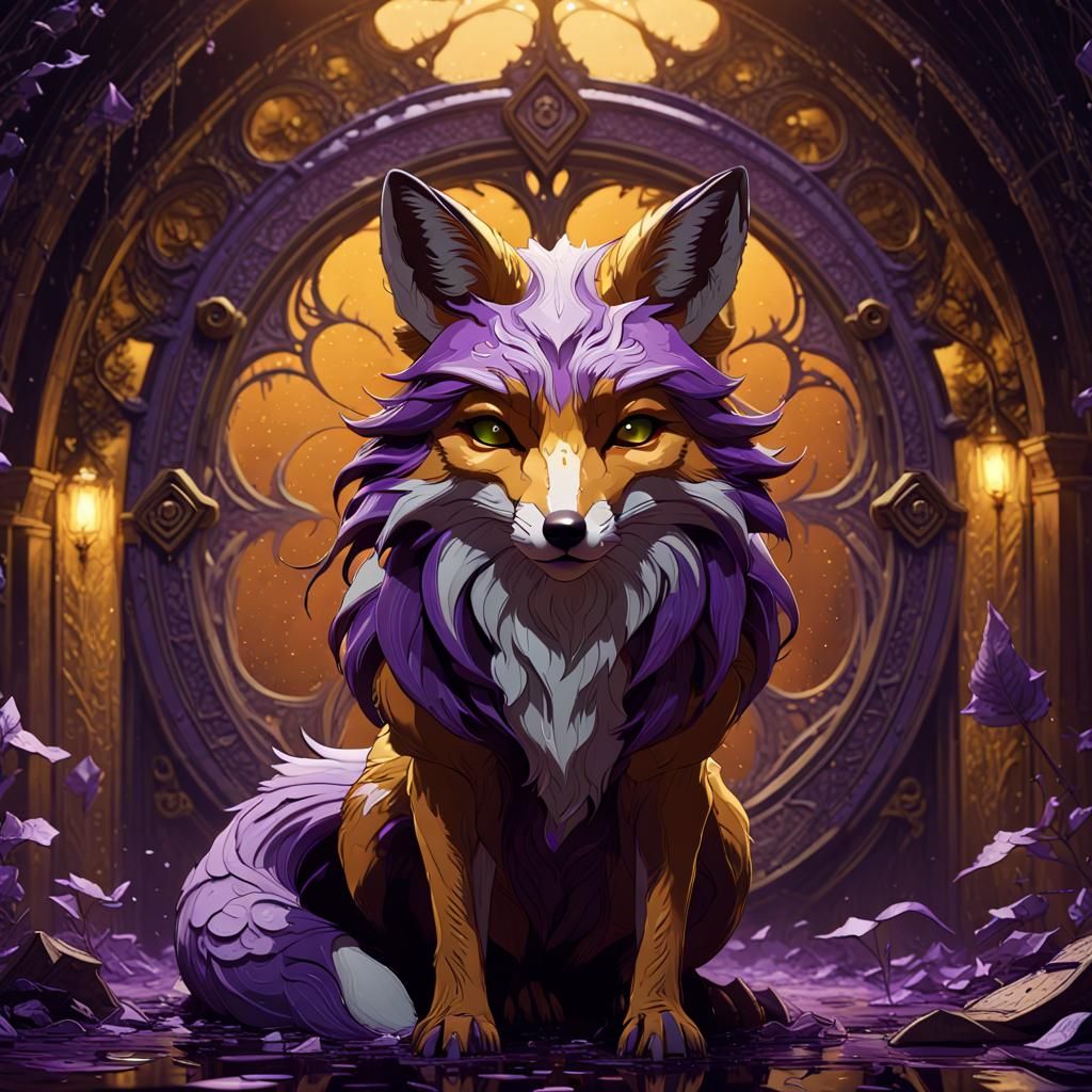 Fox in Dark Fantasy Style, 8k Resolution