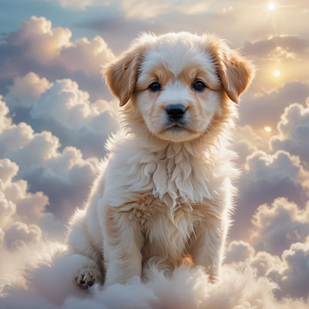 Ethereal Puppy Made of Mist in Soft Focus