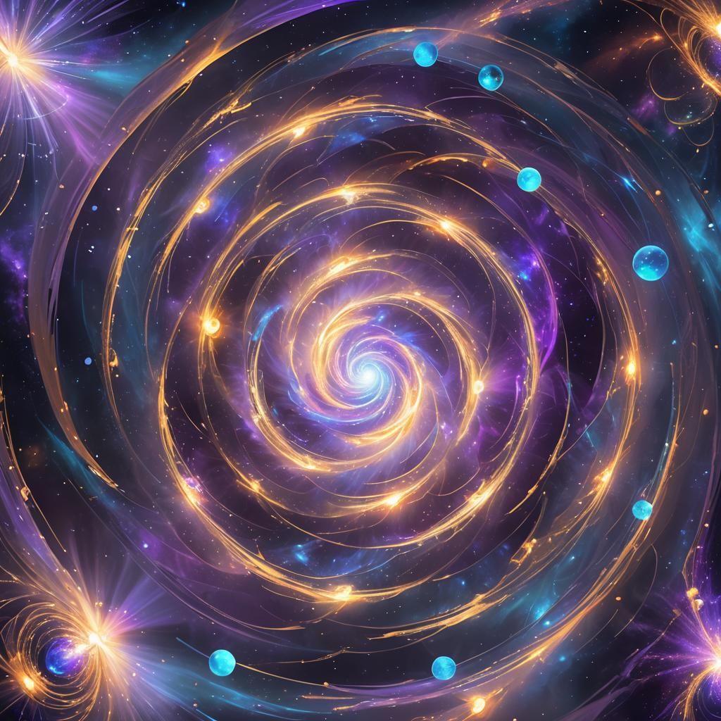 Cosmic Vortex of Knowledge: A Digital Concept Art