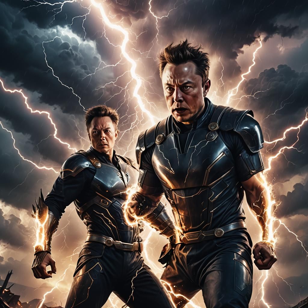 Deity's Wrath: God Strikes Down Entrepreneur in Digital Art