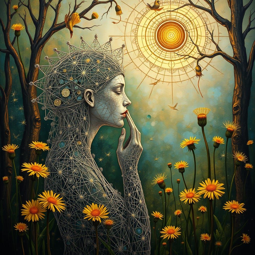 Psychedelic Utopia with Sacred Geometry, Bosch Style