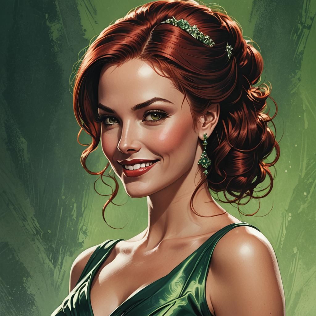 Beautiful Woman Portrait in Comic Book Style