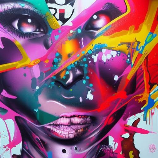 Colorful Graffiti Art with Polychromatic Details