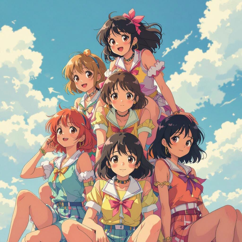 Anime Girls Stack in Pastel Colors