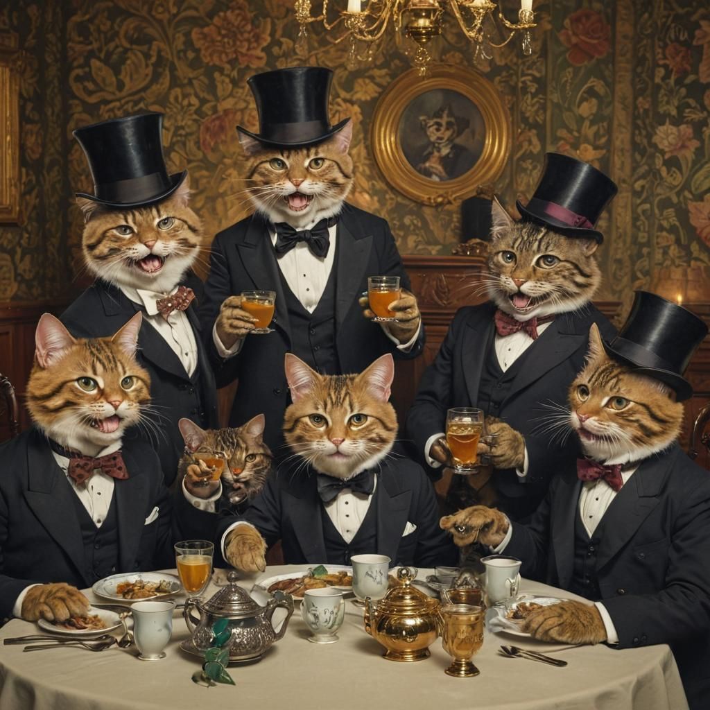 Cats Celebrate: A Whimsical Victorian Bachelor Party