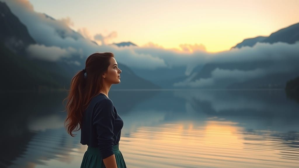 Tranquil Morning Reflection in Vibrant Colors