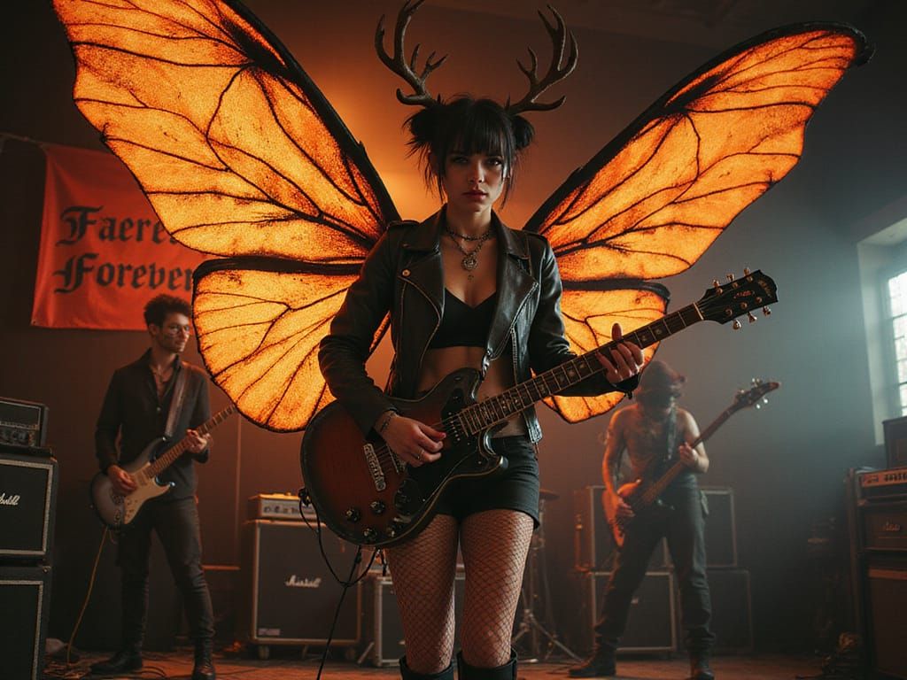 Cyberpunk Fairy Rockstar in Saturated Colors