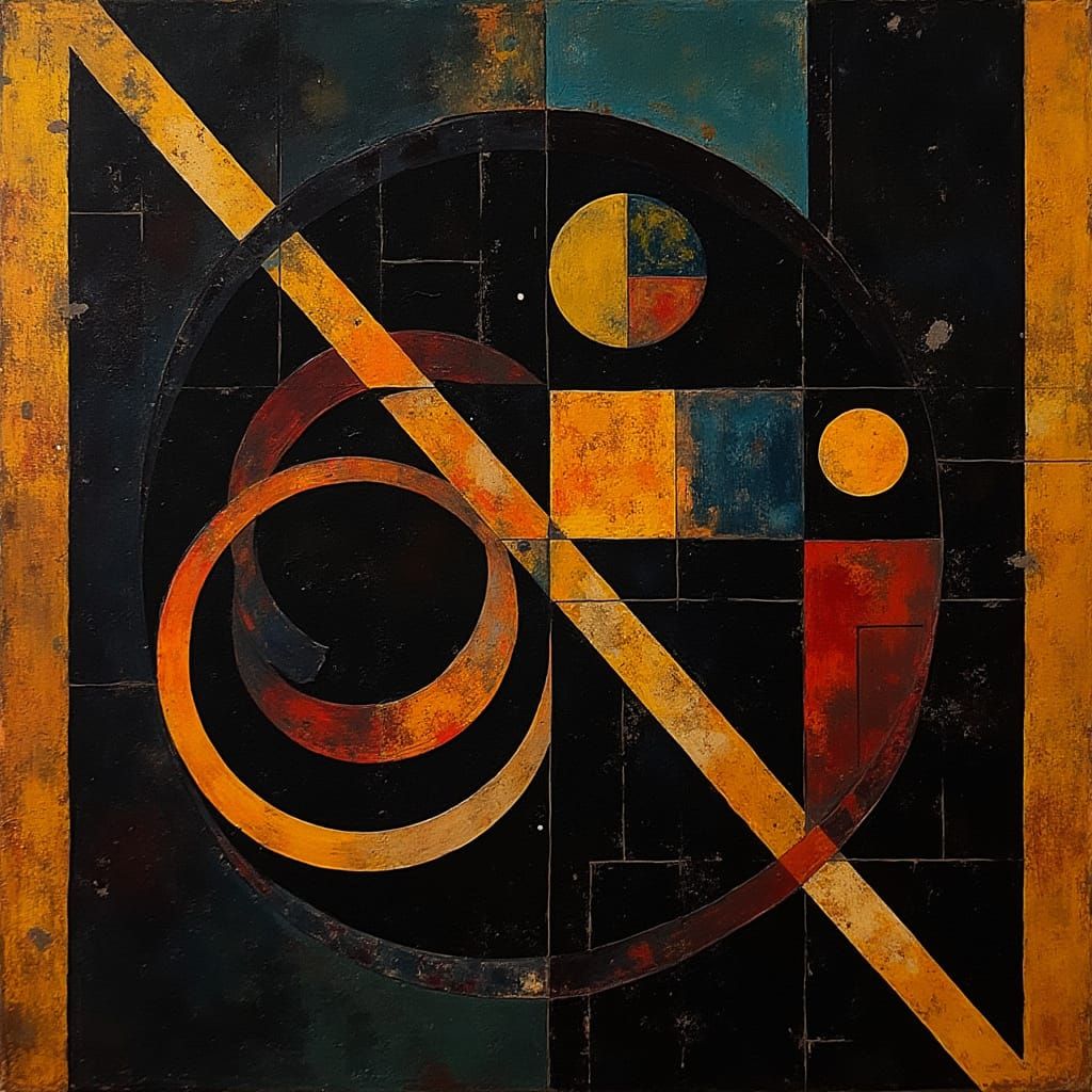 Golden Mean Abstraction in Vibrant Geometric Forms