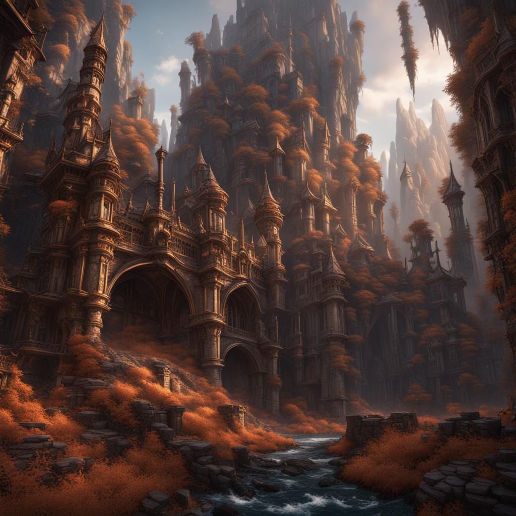 Detailed Matte Painting in Deep Color