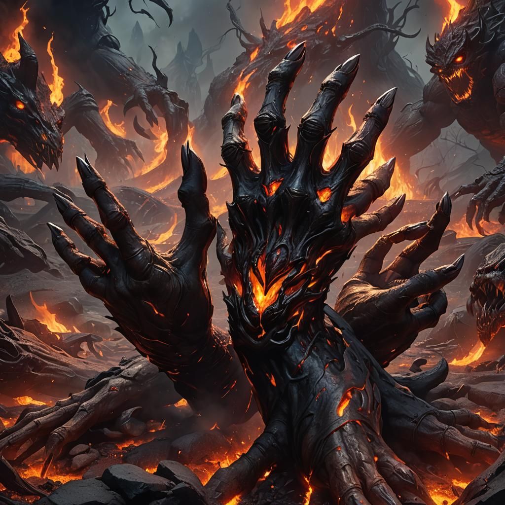 Demonic Hands Emerge in Dark Fantasy Art