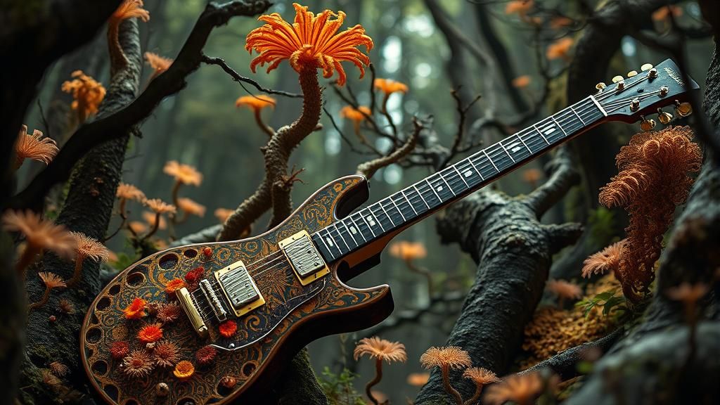Guitar in Mycelium Network: Forest Exposure in 8k