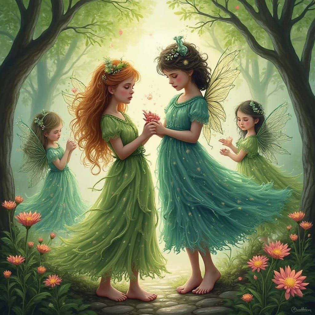 Whimsical Fairy Forest in Dreamy, Surreal Style