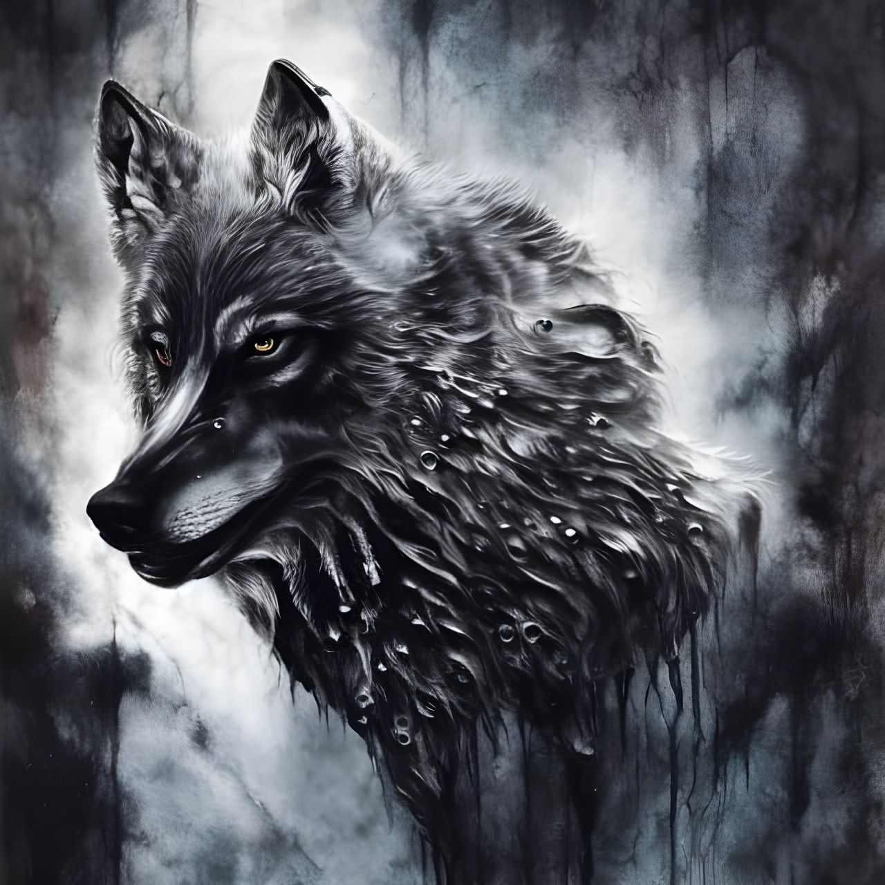 Photorealistic Ancient Wolf Demon in Nature