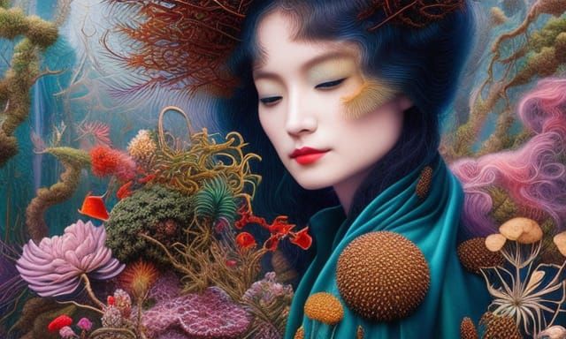 Dolphin-Human Hybrid in Mycelium Network