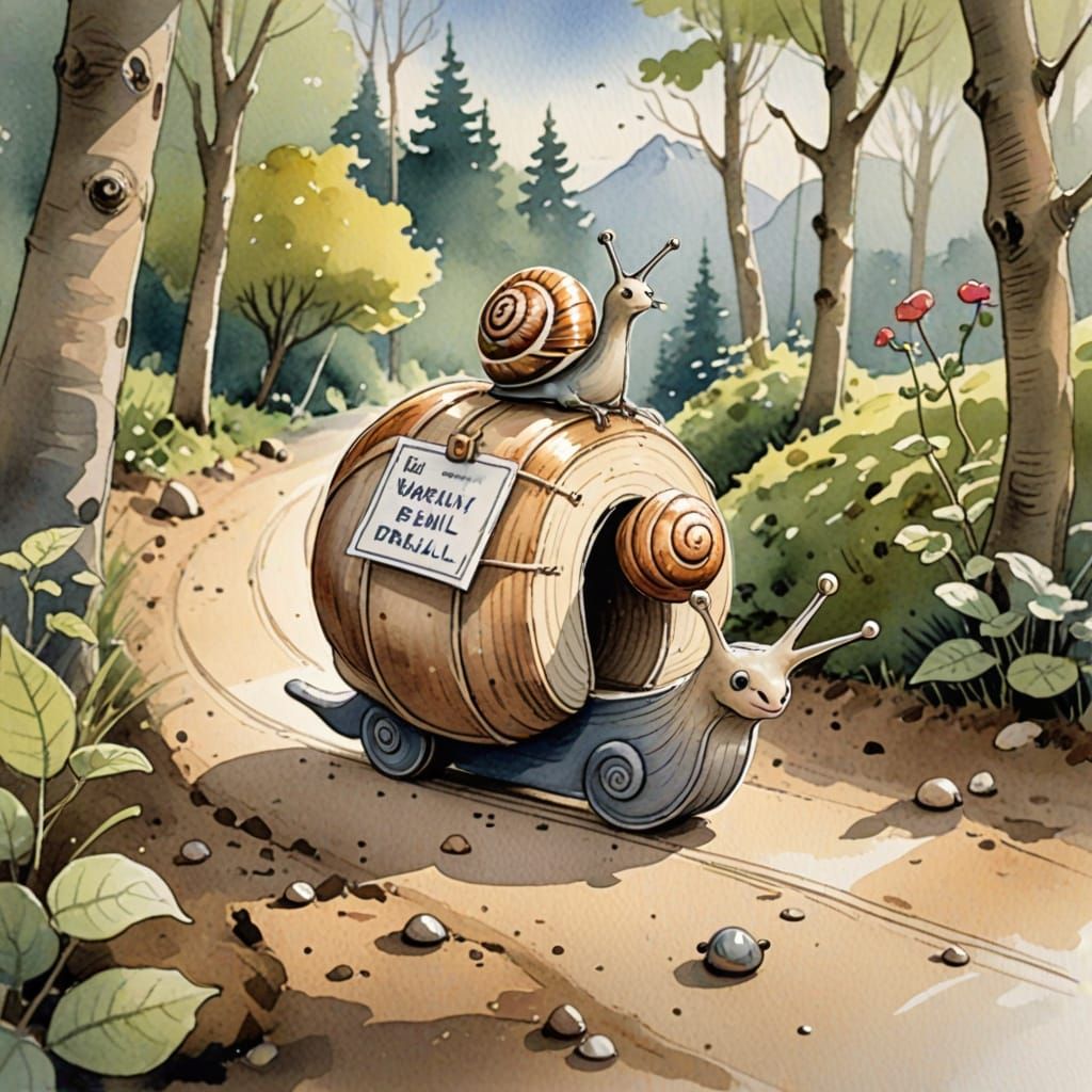 Cartoon Snail Mailman on a Mission