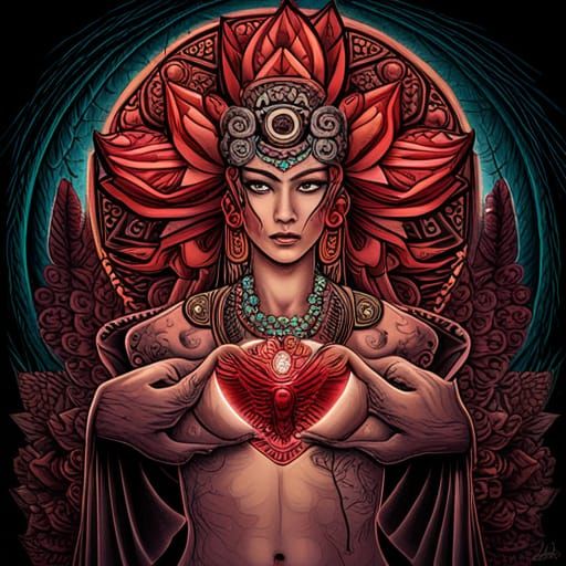 Mayan Priestess Ritual: Hyperrealistic Detailed Scene