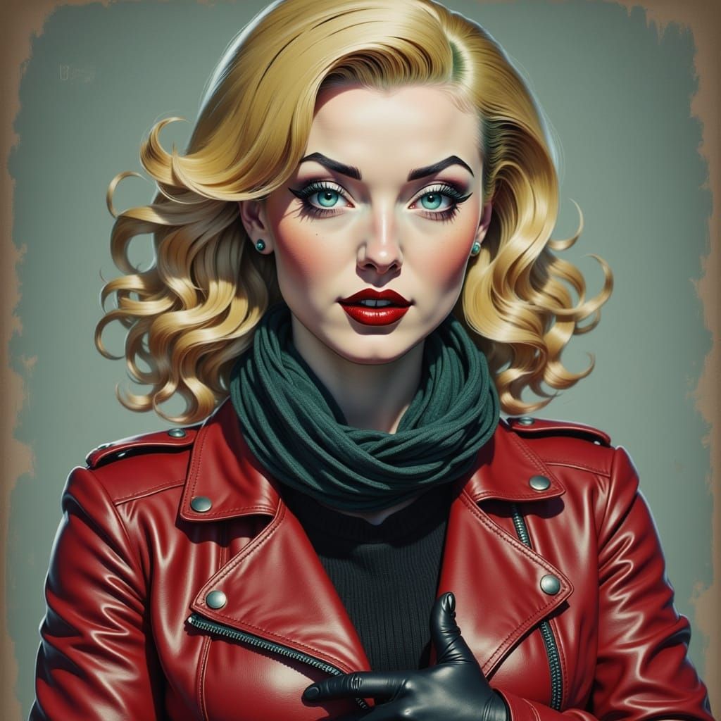 Kara Zor-El in Stylish Biker Outfit