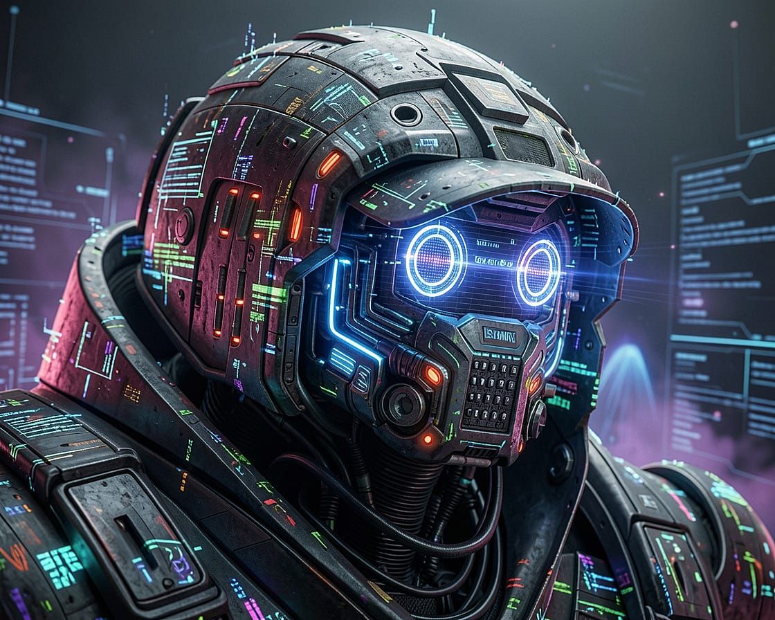 Cybernetic Portrait in Giger & Beksiński Style