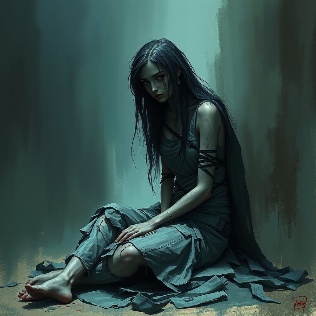 Shattered Woman in Dreamlike Digital Art