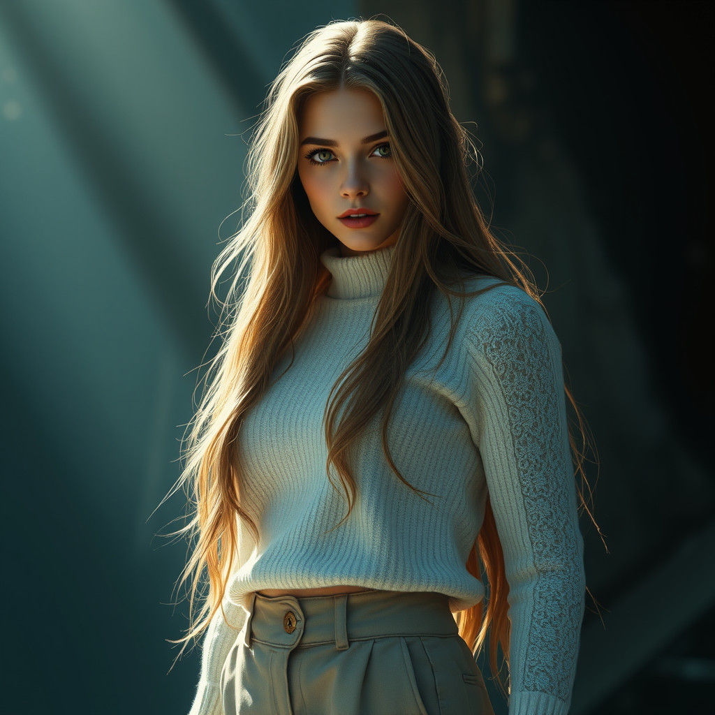 Enigmatic Woman in Ethereal Fantasy Art Style