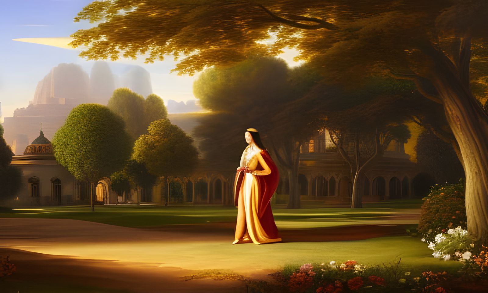 Ma'Lady Strolling In The Garden