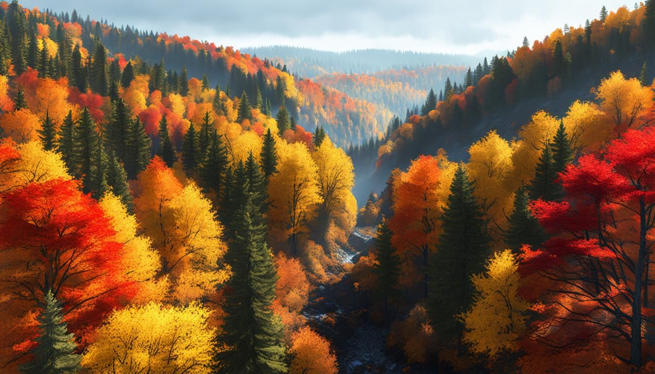 Hyperrealistic Autumn Landscape in Rich Colors