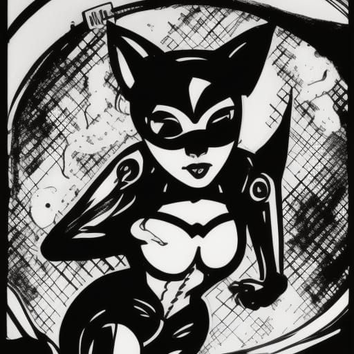 Hello Kitty Catwoman: Comic Book Mashup