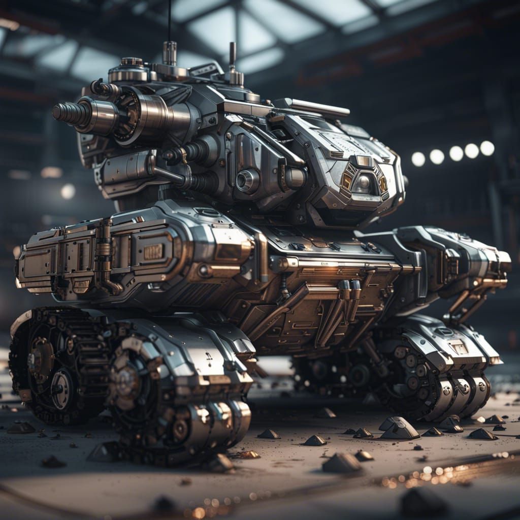 Futuristic Sci-Fi Tank with Intricate Mech Details