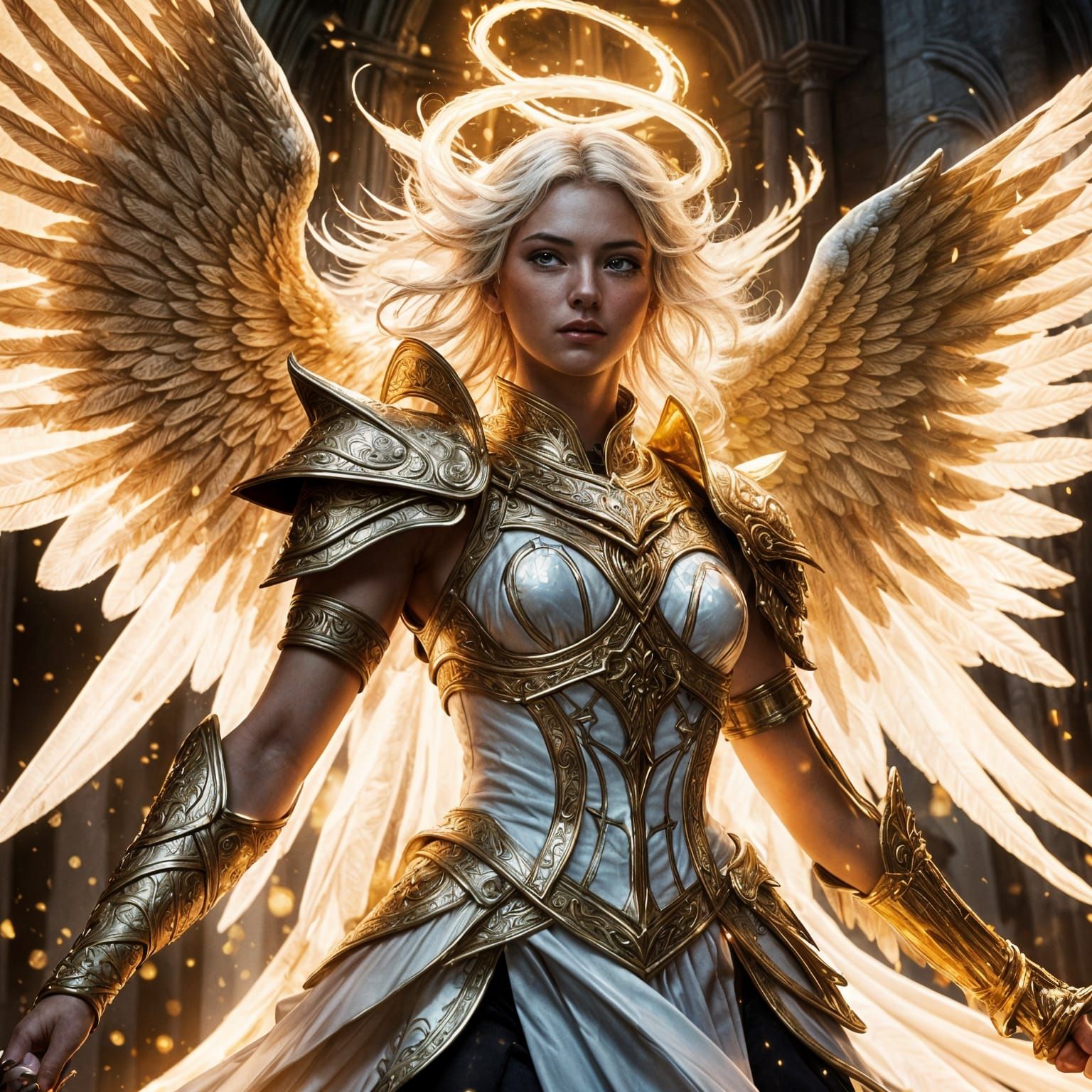 Angelic Warriors Descend in Photorealistic Anime-Fantasy Sty...