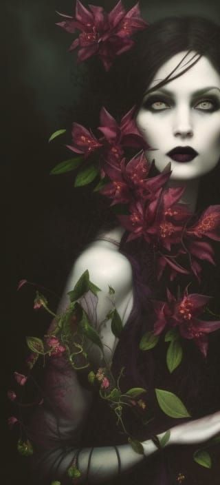 Gothic Witch in Decadent, Hyperdetailed Style