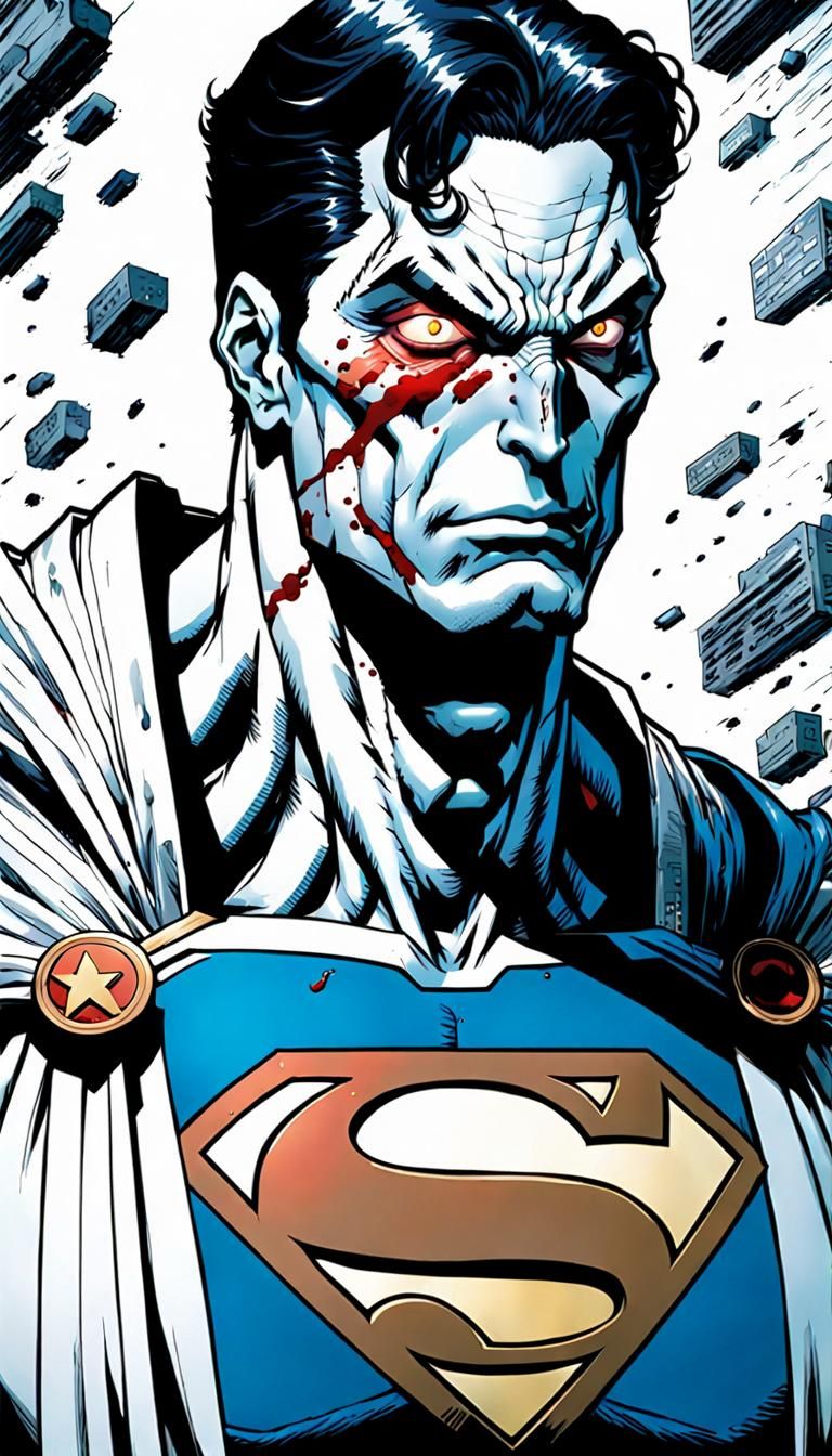 Creepy Superman Portrait in Anime Style