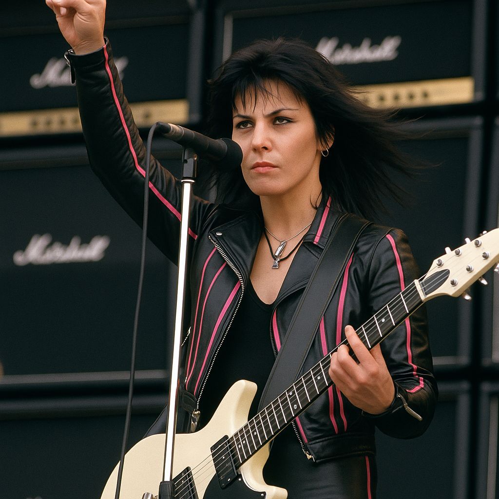 Rock Star on Stage with Electric Guitar