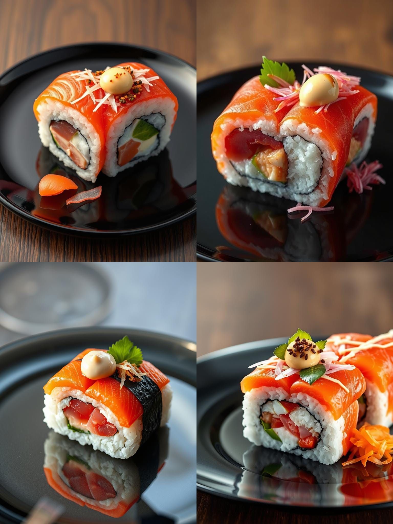 Heart-Shaped Sushi Roll in Photographic Realism