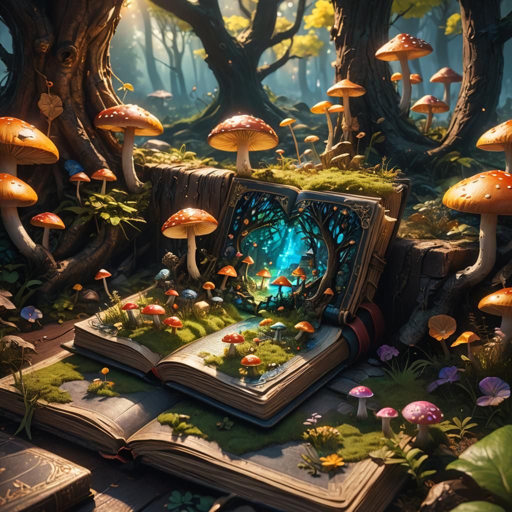 Fantasy Book Portal with Miniature World