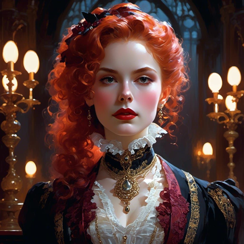 Victorian Vampire Mina Harker in Dreamy Portrait