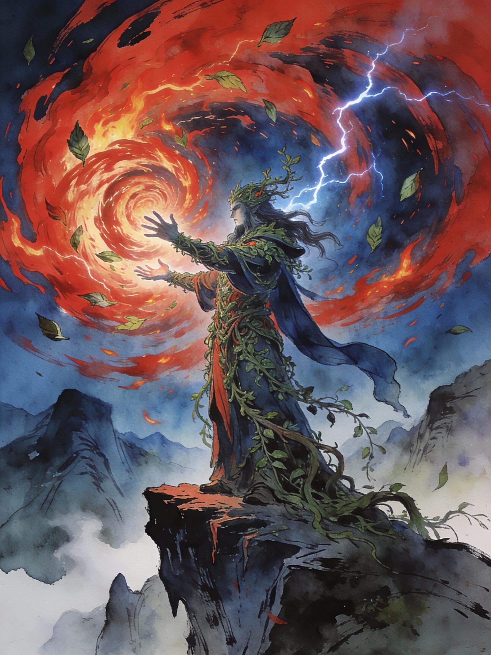 Druid Summons Crimson Tempest on Cliff