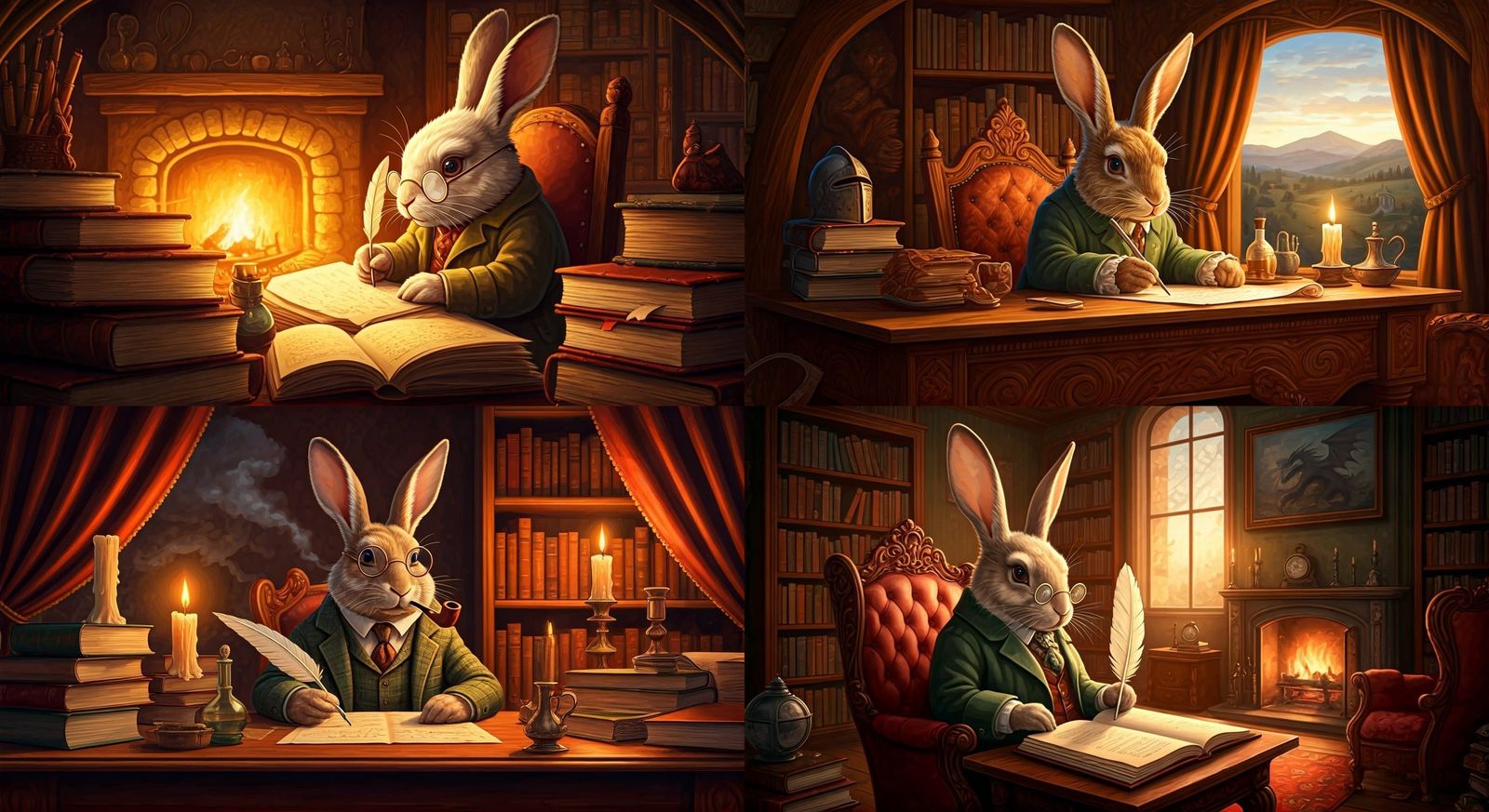 Rabbit as Tolkien Dreaming of Knights, Rackham Style