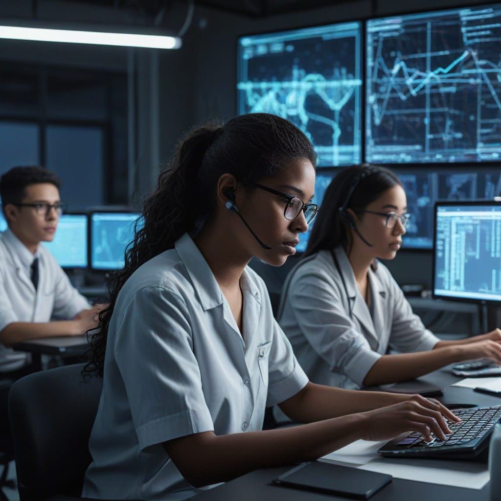 Coding Students in a Futuristic Tech Classroom