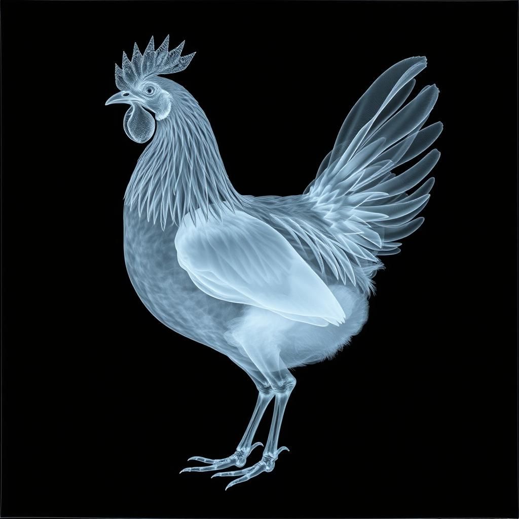 an X-rays image of a hen